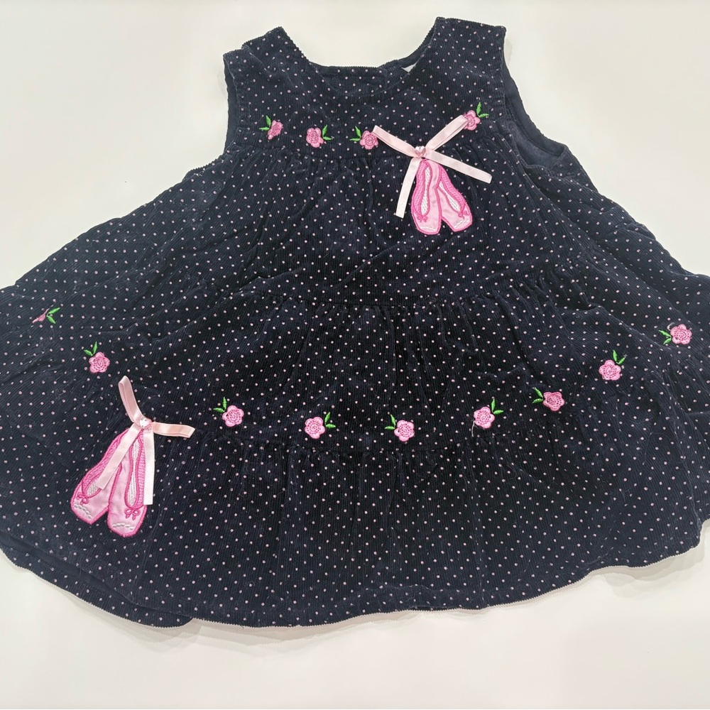 Vintage girls dress with ballet shoes
